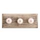 White and Pink Crackle Ceramic Wooden Hooks